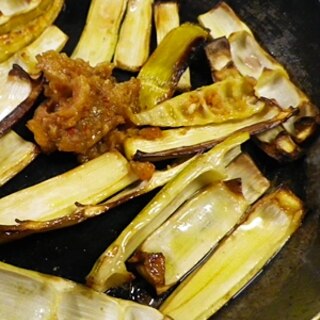 グリルパンで、焼き真竹の山椒味噌